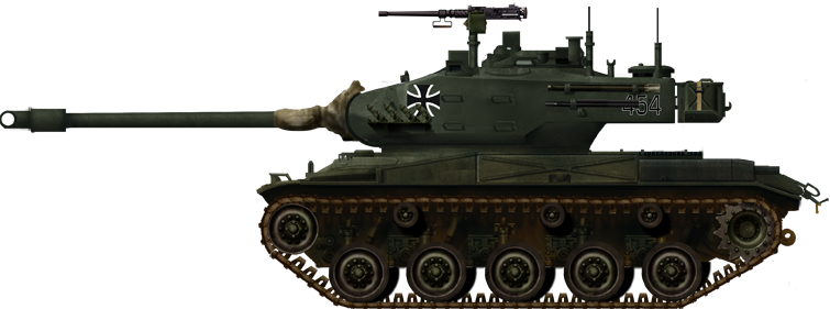 The vehicle is a tank stationed in Hildesheim PzJgKp 10 of 1 Pz in the last setup state from the mid-60s the Bundeswehr represents the introduced at BW 1956 version of the M41 was only the A1 version, and here is usually the late version with later form of the muzzle brake. The procurement was completed in 1960 with a total of about 600 pieces. After addition of the German lighting system and smoke grenade launcher of the tank as lekpz M41 G was not officially designated. With the introduction of the Jagdpanzer 90 cannon and sufficient existing M48 these vehicles disappeared from 1966 gradually from the tank hunter trains. By 1969 they were finally replaced even with its last use in the heavy Panzerspähkompanien by now abundant M48 and Leopard 1 M41A3 Bundeswehr